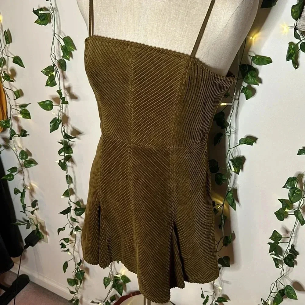 Urban Outfitters Kensie Corduroy Lace Back Mini Dress NWT - Picture 5 of 9